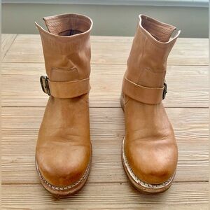 Frye Harness Booties 8.5 Leather Ankle Boots Recently Resoled